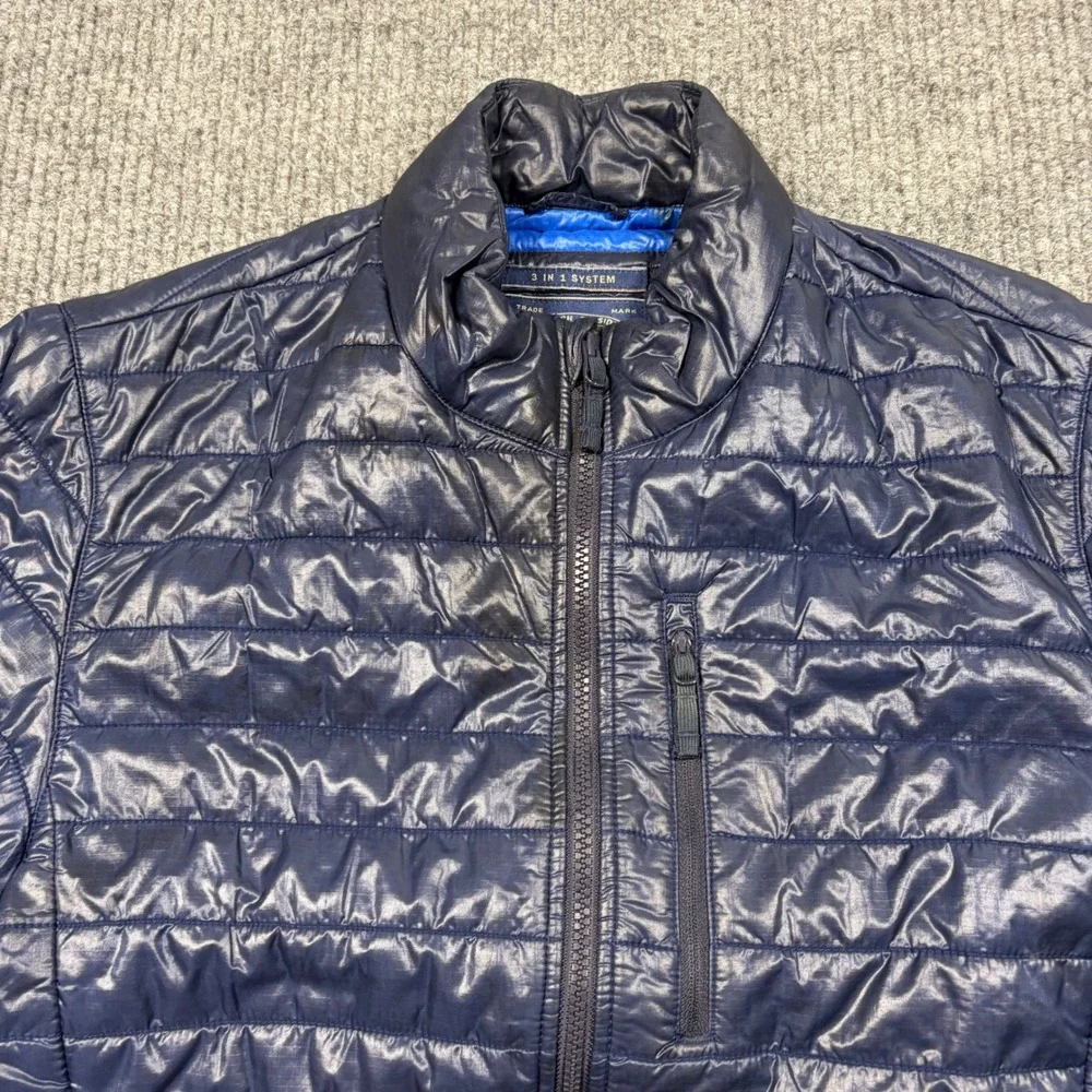 J. Crew Jacket Mens S 3 in 1 System Blue Quilted Puffer Full Zip Lightweight